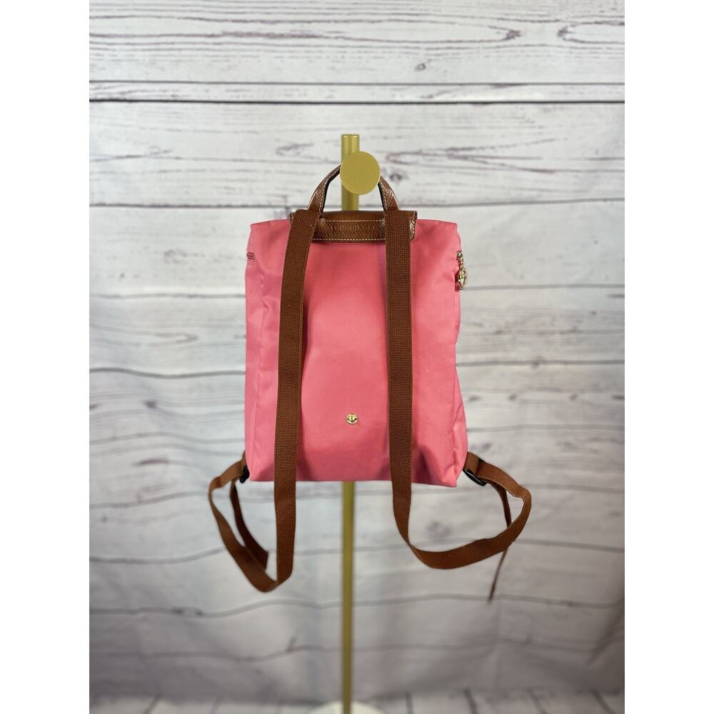 Longchamp Le Pliage Pink Nylon Backpack Small Foldable Travel Bag - Picture 2 of 9